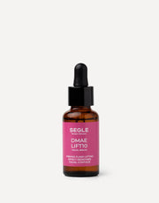 Serúm facial con DMAE en frasco de vidrio ámbar con pipeta.